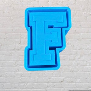 Varsity Letter F Logo Silicone Mold - Freshie Mold, Silicone Molds, Molds for Freshies, Wax Mold, Aroma Bead Mold