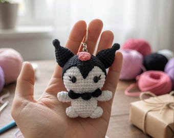 Crochet Handmade Bunny Keychain | Amigurumi Character Bag Charm