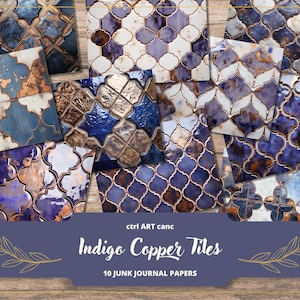 Purple Tiles Junk Journal Kit Scrapbook Paper Printable Paper Digital Journal Scrapbook Kit Printable Ceramic Tiles Printable Mosaic Decor