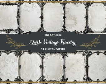 Junk Journal Printable Lace Papers, Digital Dark Lace Collage Sheets ...