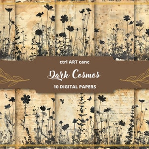 Grunge Paper Floral Digital Paper Junk Journal Printable Kit Scrapbook Paper Printable Kit Grunge Paper Texture Grunge Background Commercial