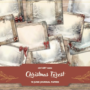 Christmas Junk Journal Kit for Scrapbook Digital Paper for Junk Journal Printable Paper Kit Christmas Journal Kit Scrapbook Christmas Paper