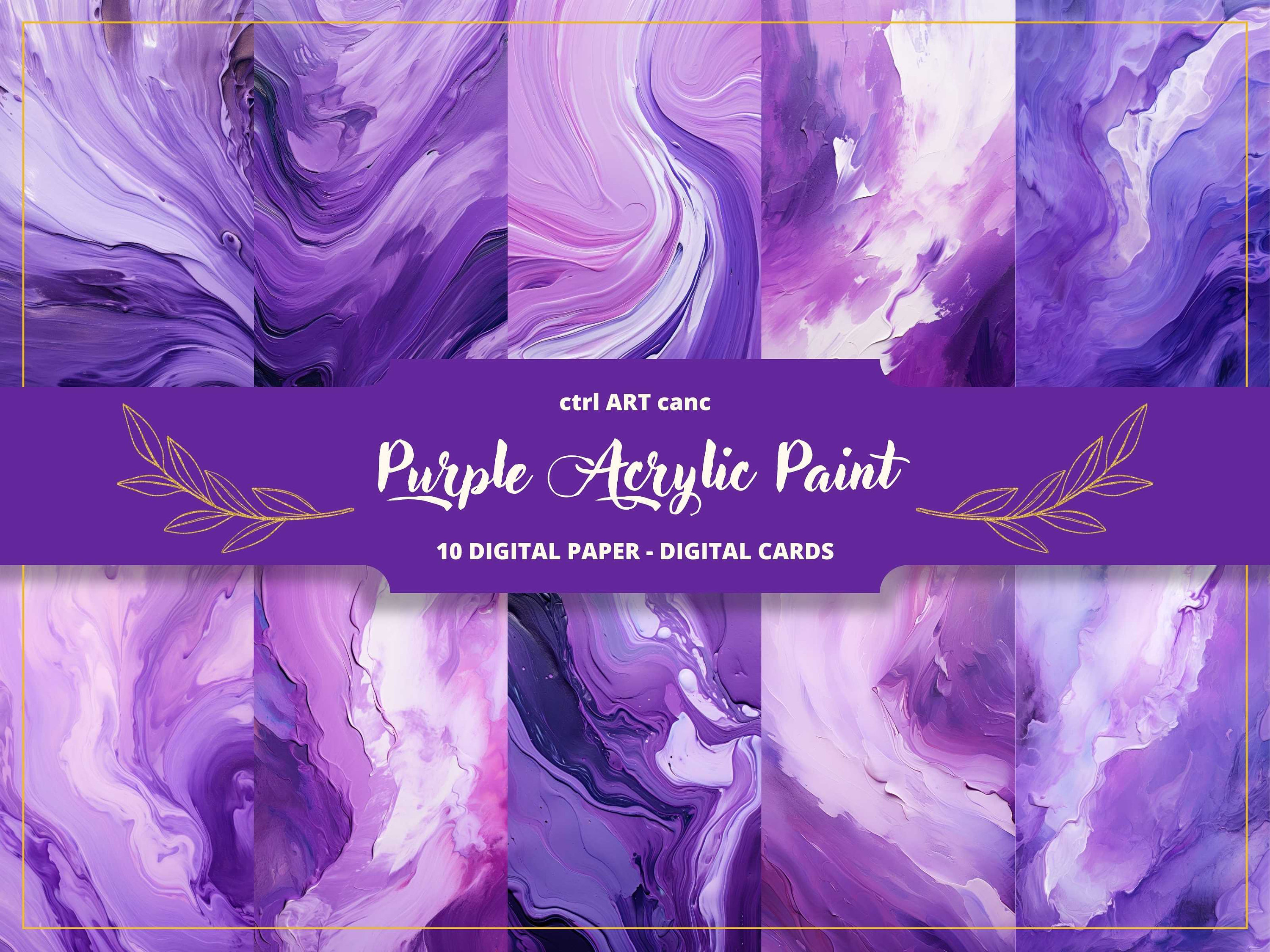 Purple Acrylic Paint Printable Background Image Acrylic Digital Purple  Paper Abstract Painting Purple Wall Art Decor for Art Room Image 