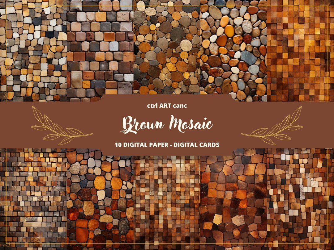 Mosaic Printable Paper for Scrapbook Paper Background Brown Junk ...