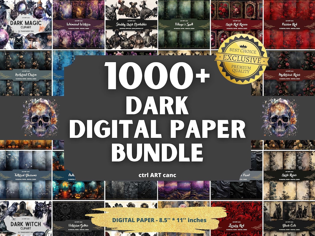 Dark Magic Digital Paper Bundle: Witch Wicca Scrapbook (instant ...