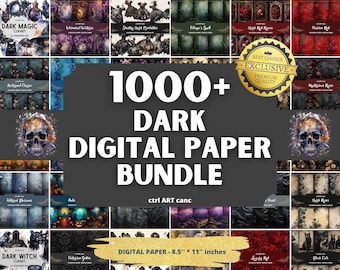 Dark Magic Digital Paper Bundle: Witch Wicca Scrapbook (Instant Download)