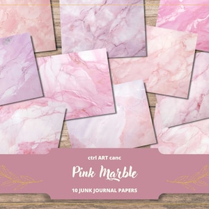 Rosa Marmor Digitales Papier Marmor druckbares Papier für Junk Journal Marmor Hintergrund Marmor Tapete Rosa Junk Journal Rosa Scrapbook-Papier