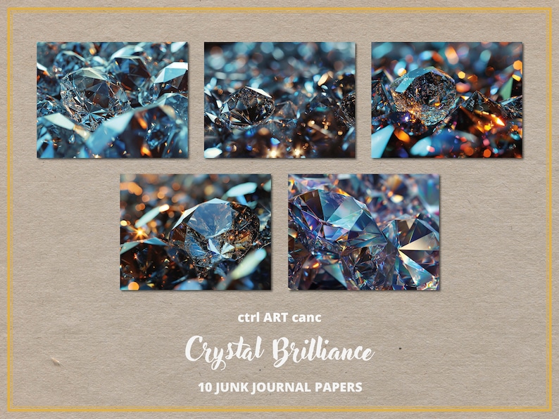 Diamond Digital Paper: Crystal Texture Scrapbook Kit (printable) - Etsy