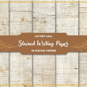 Vintage papel de escritura papel grunge correo vintage imprimible efímera kit de diario basura kit de álbum de recortes kit de decoración de diario de papel de carta vintage