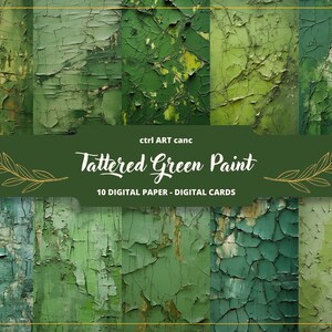 Gescheurde groene verf afdrukbaar, gescheurd digitaal papier, ongewenste dagboekkit, dagboekpagina's, scrapbooking, ongewenste dagboekbenodigdheden, ephemera