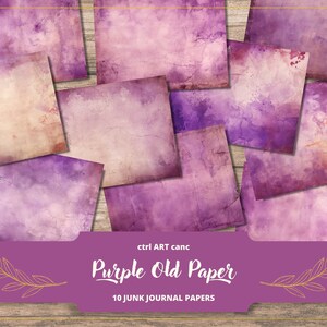 Lila Hintergrund Altes Papier Gebeiztes Papier Tapete Junk Journal Papier Hintergrund Zerfetztes Papier Lila Vintage Papier Hintergrund