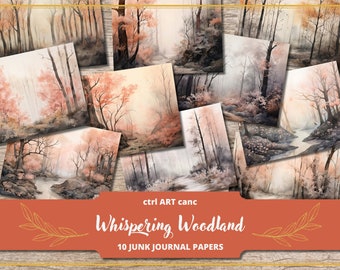 Magic Forest Junk Journal Kit: Fairy Scrapbook Paper (Digital Download)