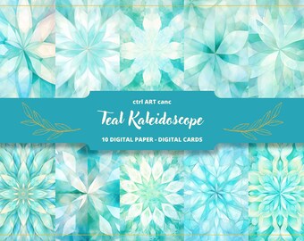 Carta digitale Kaleidoscope Mandala: album di ritagli e diario stampabile (download digitale)