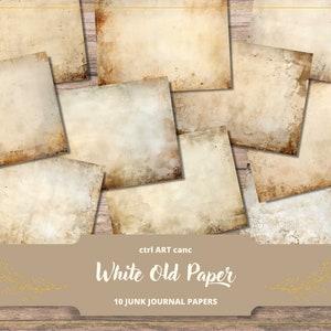 White Old Paper Background Stained Paper Wallpaper Junk Journal Paper Background Tattered Paper White Vintage Paper Printable Background