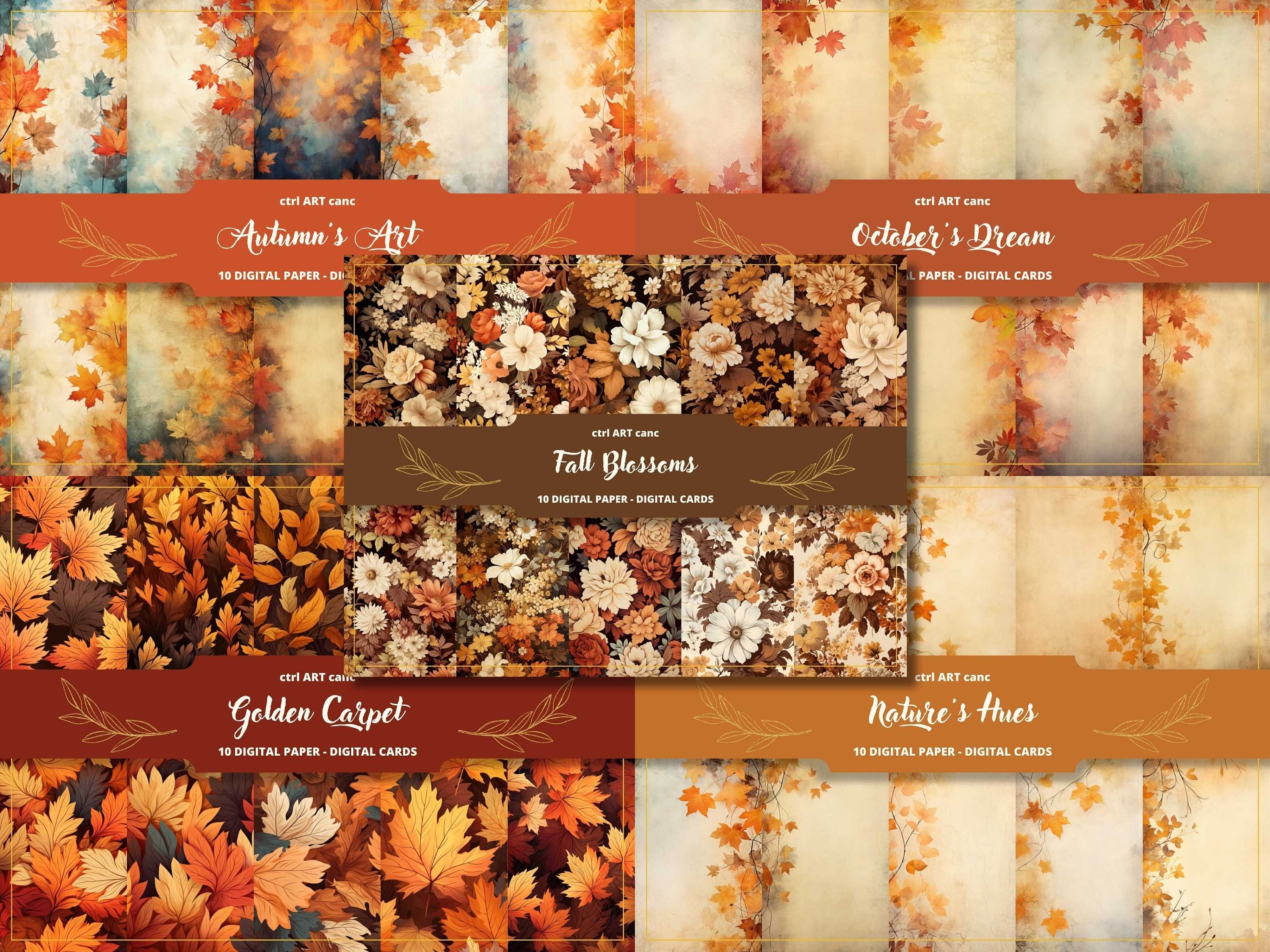Autumn Digital Paper Bundle: 400+ Scrapbook Papers (digital Download ...