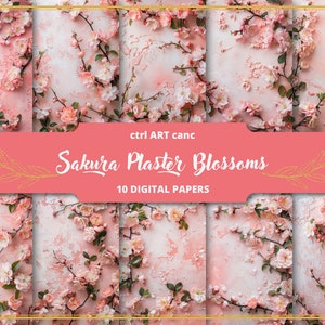 Rosa japonês floral papel para impressão digital papel pêssego flor flor de maçã papel digital para lixo diário kit flor papel