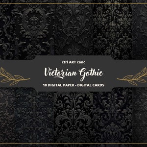 Viktorianisches Gothic-Digitalpapier, Vintage-Tapete, Junk-Journal-Seite, druckbares Kit, digitales Papier, Journal-Seite, Scrapbooking, Junk-Journal