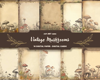 Papel Digital Vintage Mushroom: Scrapbooking Caprichoso, Colagem (Download Digital)