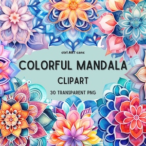 Mandala Clipart Mandala PNG afdrukbare Mandala Clip Art transparante Mandala Rainbow Mandala clipart Mandala transparante PNGs digitale clipart