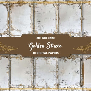 Barok gouden frame Junk Journal Paper Barok digitaal papier Rococo Scrapbook Kit Golden Journal Decor Goud afdrukbaar papier Decor Kit