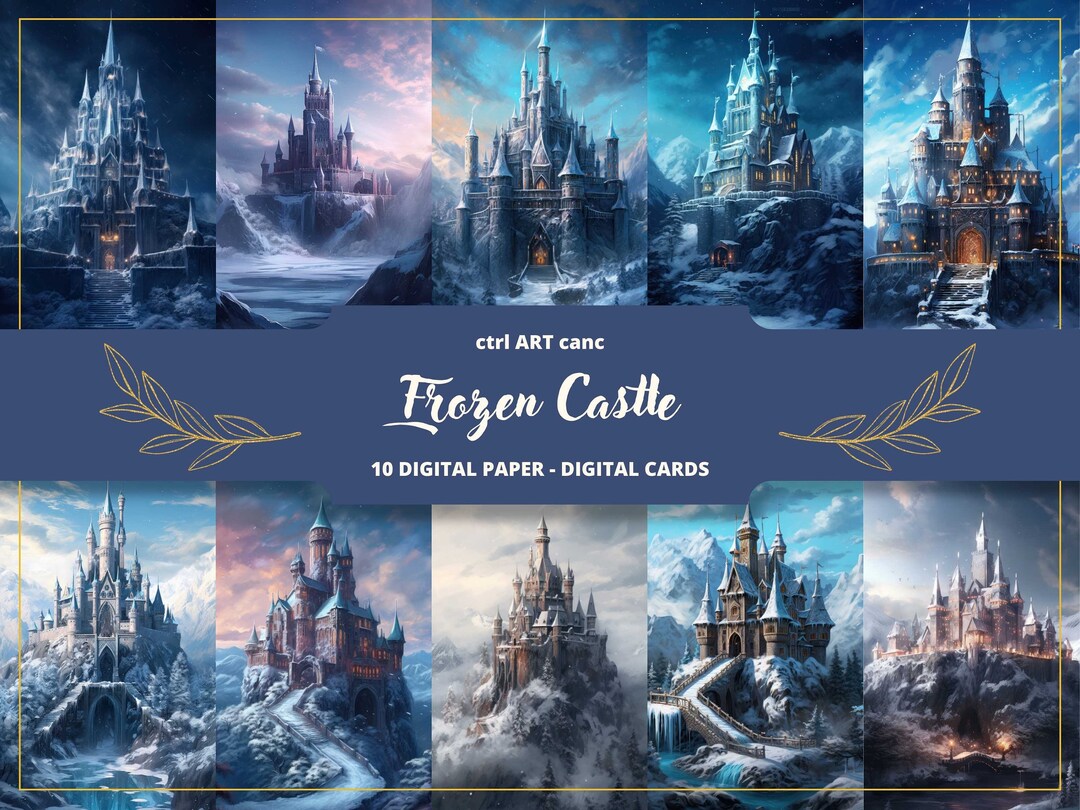 Frozen Castle Digital Paper, Frozen Castle Printable, Fantasy ...