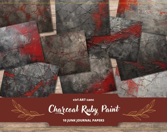 Black Paint Junk Journal Kit: Scrapbook Paper (Digital Download)