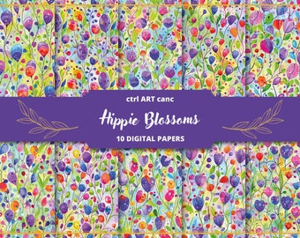 Floral Digitales Papier: Seamless Junk Journal Scrapbook Kit (Digitaler Download)
