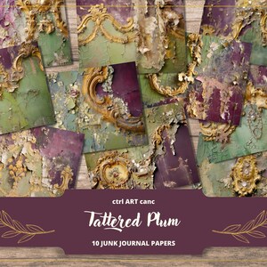 Zerfetztes Lila Digitales Papier Lila Journal Papier für Junk Journal Druckbares Papier Zerfetztes Wand Shabby Dekor druckbares Papier Journal
