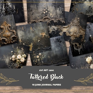 Papel digital preto esfarrapado, diário preto para lixo, papel para impressão, parede esfarrapada, decoração gasta, papel para impressão, diário preto