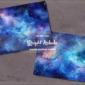 Nebula Junk Journal Kit Night Digital Paper Printable Scrapbook Kit for ...