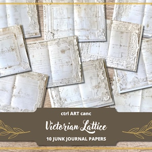 Fondo de páginas de diario basura de encaje para decoración de encaje de álbum de recortes para diario papel digital imprimible Descarga instantánea Papercraft Junk Journal