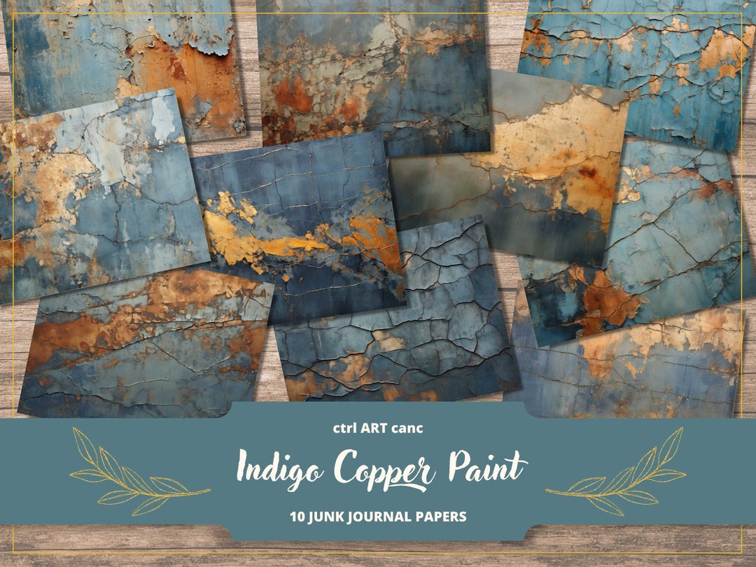 Blue Paint Junk Journal Kit Printable Paper Digital Kit Printable Kit ...