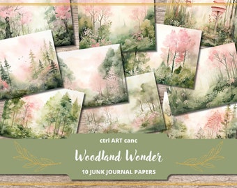 Magic Forest Junk Journal Kit: Fairy Scrapbook Printable (Digital Download)