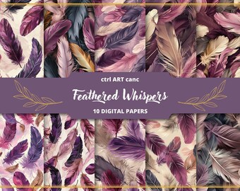 Federn Digitales Papier Federn Druckbare Federn Muster Federn Textur Engel Digitales Papier Federn Dekor Federn Illustration Kunst