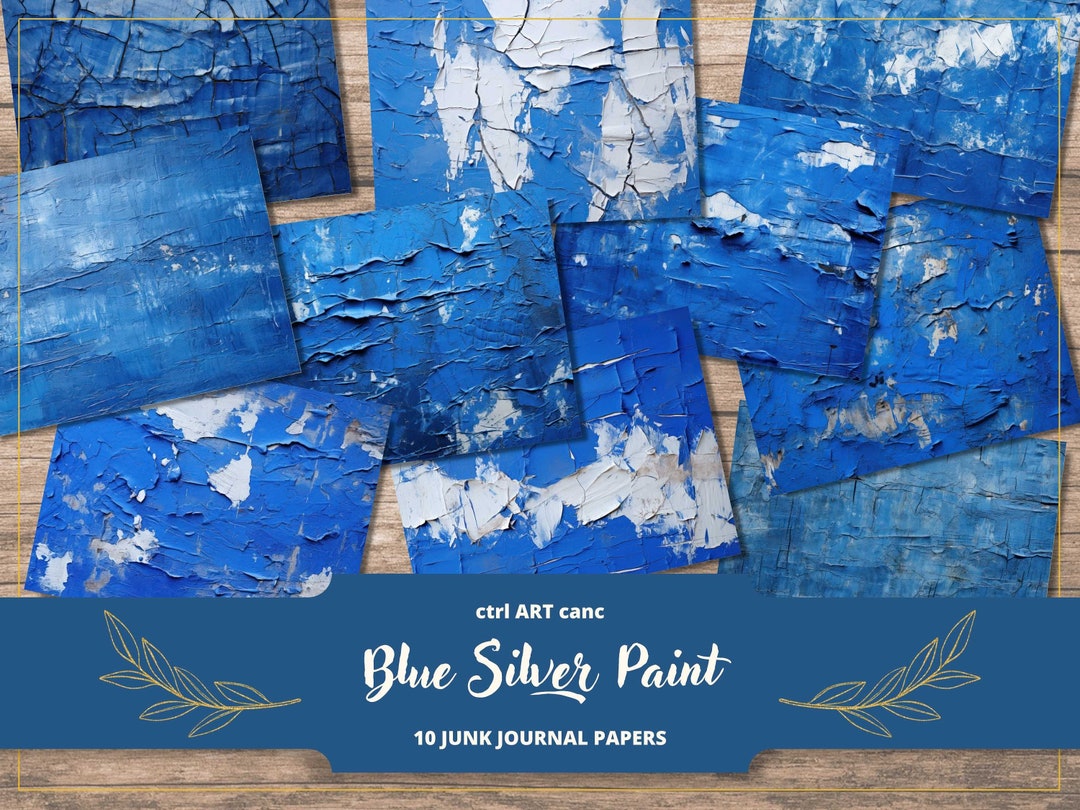 Blue Paint Junk Journal Kit Printable Paper Digital Kit Printable Kit ...