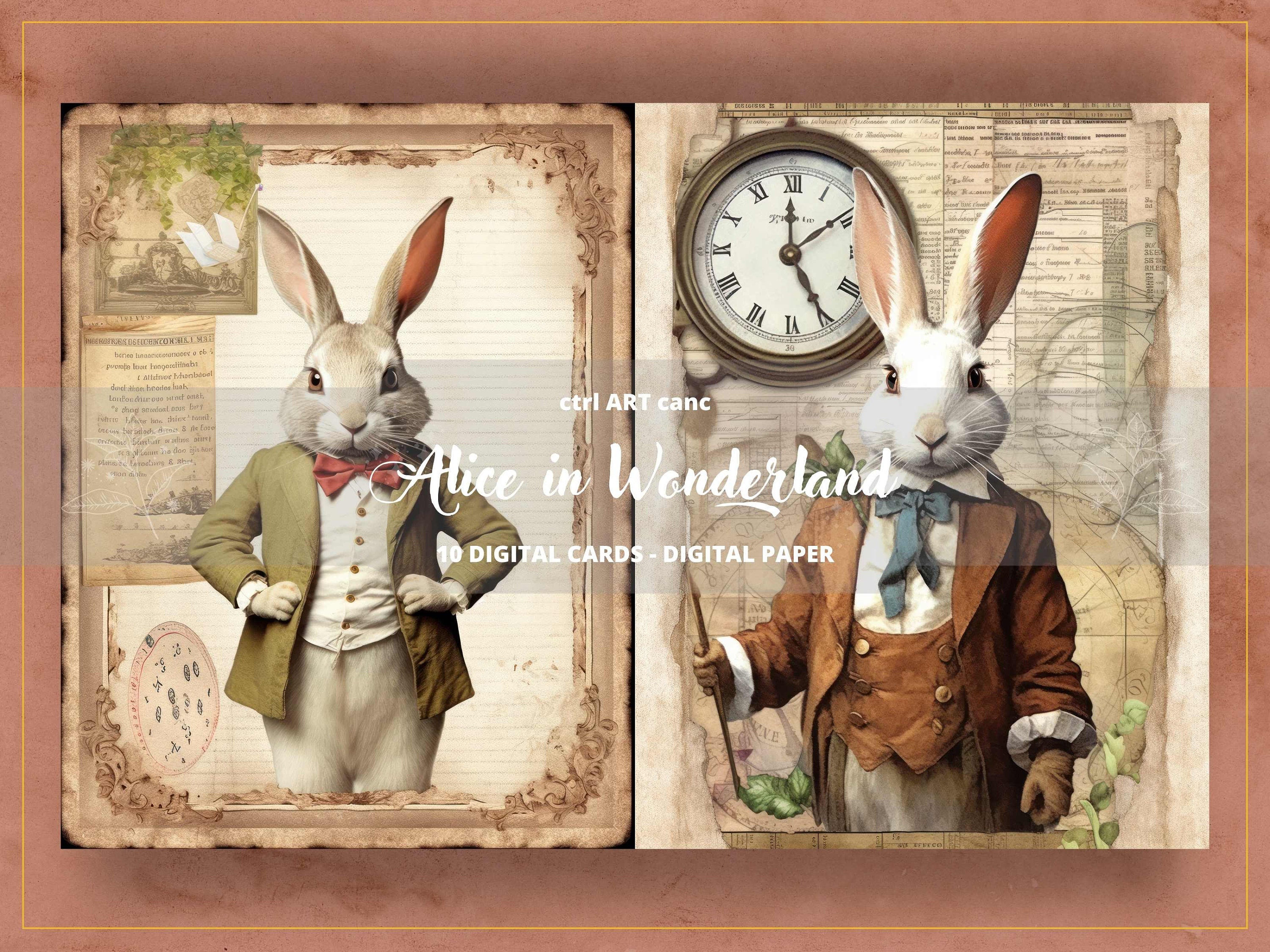 Alice in Wonderland Junk Journal Kit Alice Digital Paper