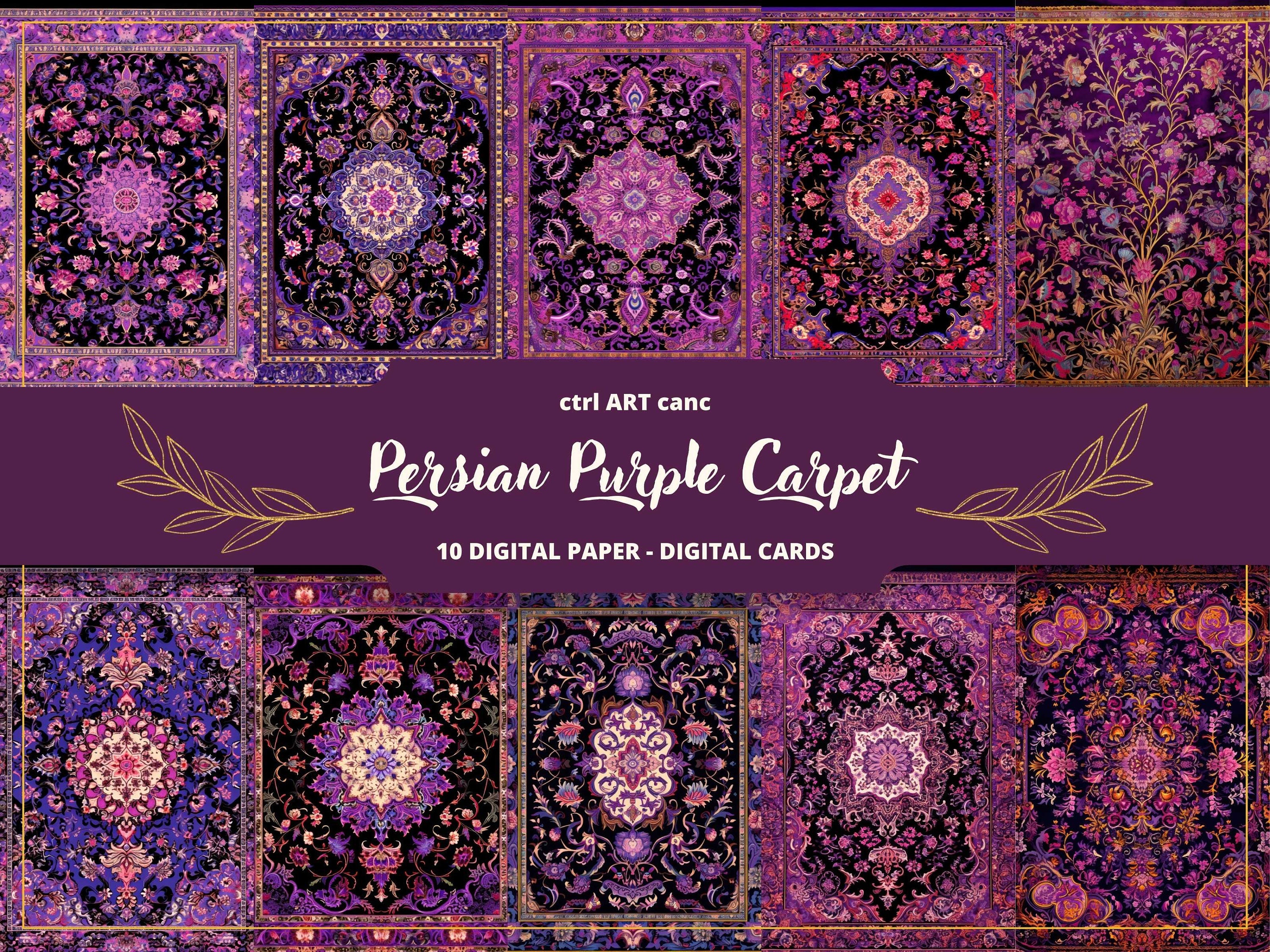 Purple Persian Carpet Digital Paper: Junk Journal Kit (JPEG Files