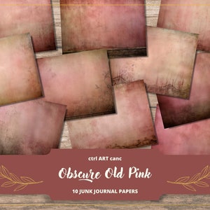 Pink Junk Journal Paper Digital Download Scrapbooking Paper Pink Paper for Scrapbook Journal Decor Digital Journal Printable Pink Paper