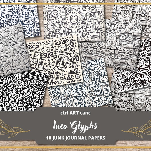 Aztec Digital Paper Maya Journal Kit Inca Printable Paper Maya Background Aztec Pattern Inca Background Pattern Aztec Digital Paper