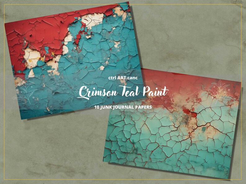 Green Paint Junk Journal Kit Printable Paper Digital Kit Printable Kit ...