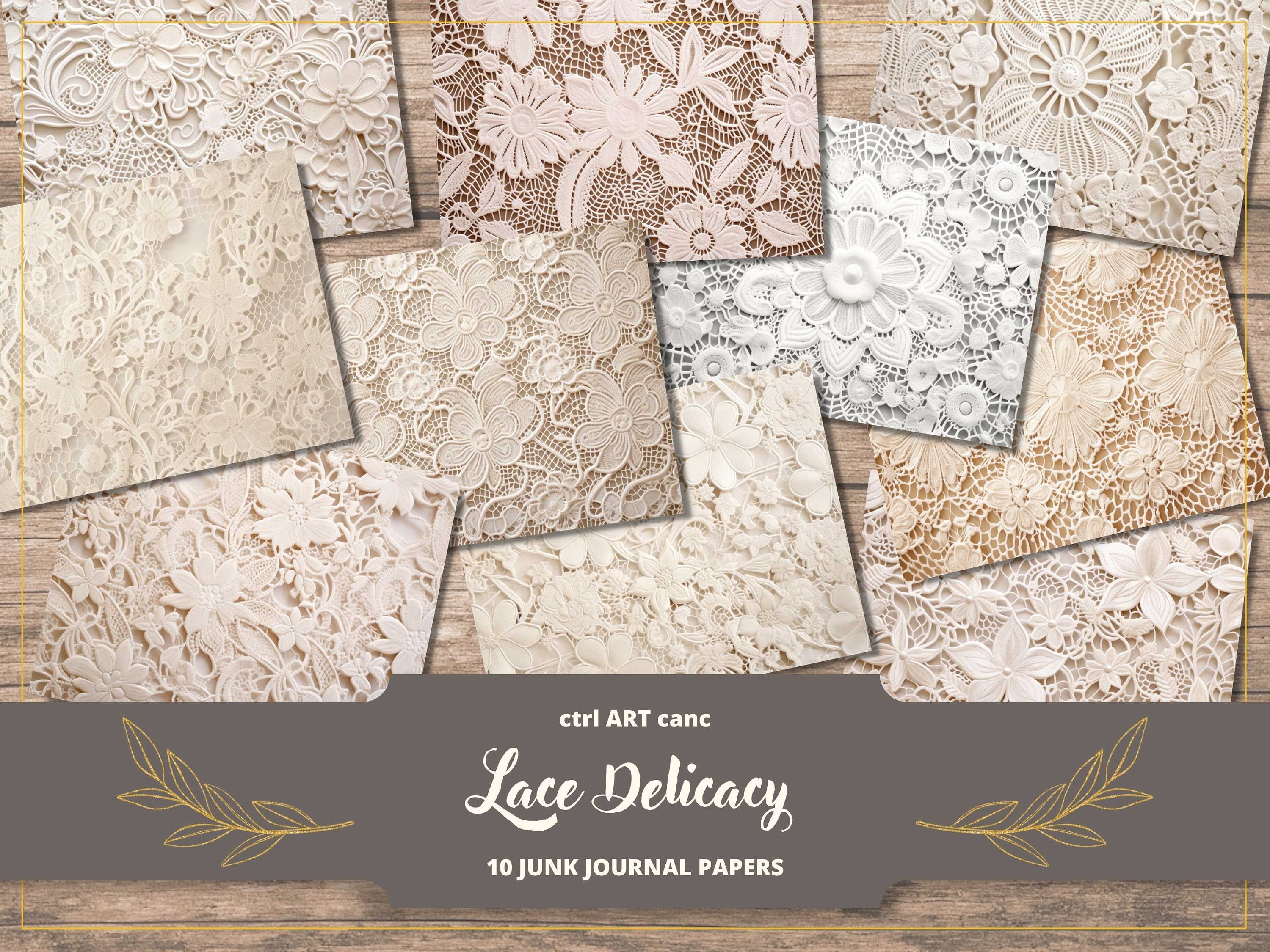 Dark Lace Junk Journal Kit, Framed Collage Sheets By GlamArtZhanna