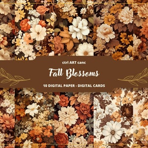 Herbstblätter Digitales Papier, Herbst Scrapbook Hintergrund, Herbst Junk Journal Zubehör, Blätter Shabby Hintergrund, Tattered Digital Download