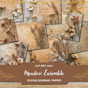 Floral marrom colagem diário kit abstrato rendas fundo floral scrapbook kit impressão floral papel para impressão digital scrapbook papel