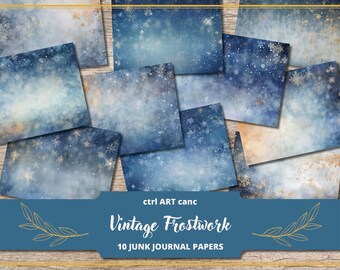Snowflake Junk Journal Kit: Christmas Digital Paper (Printable)