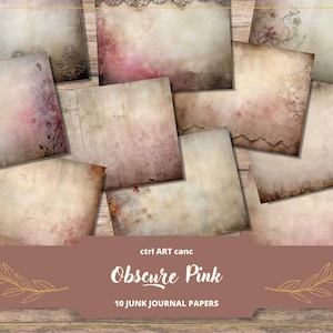 Pink Junk Journal Paper Digital Download Scrapbooking Paper Pink Paper for Scrapbook Journal Decor Digital Journal Printable Pink Paper
