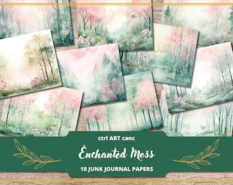 Magic Forest Junk Journal Kit: Fairy Scrapbook Paper (Digital Download)