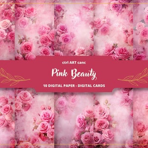 Papel digital Shabby Chic Roses, papel de diario basura, diario floral de rosas andrajosas, papel de diario, diario basura, papel antiguo, papel viejo