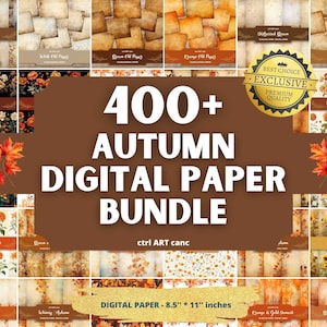 Herbst druckbare Papier Bundle für Herbst Dekor druckbare digitale Journal Papier für Scrapbook Papier Bundle sofortiger Download braun Scrapbook