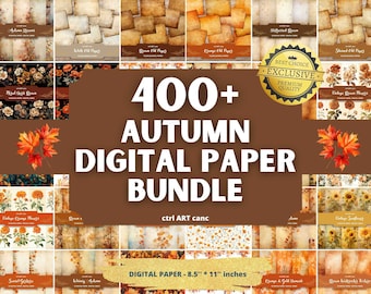 Herbstliches Digital Paper Bundle: 400+ Scrapbook Papers (Digitaler Download)
