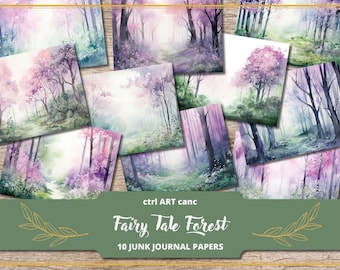 Magic Forest Junk Journal Kit: Fairy Scrapbook Printable (Digital Download)